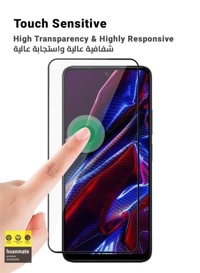 huanmate Edge to Edge Full Surface Screen Protector For Xiaomi Poco X5 Black/Clear - Image 4