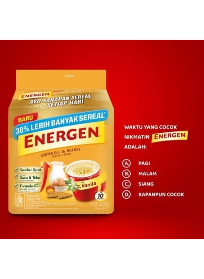 باروبت مشروب حبوب إنرجين الفوري مع الفيتامينات بنكهة الفانيليا، ١٠ أكياس @ ٣٤ غرام، مناسب للفطور - Image 2