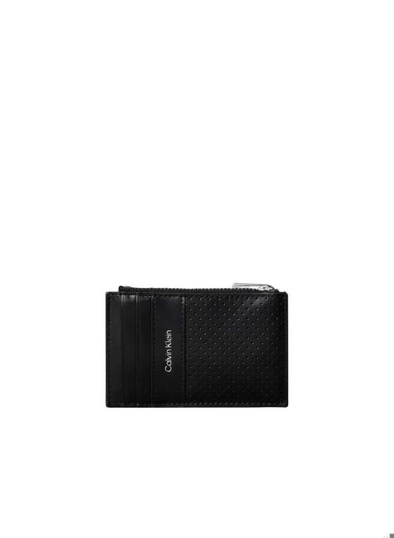 Calvin Klein Perforated Leather Zip Card Holder
