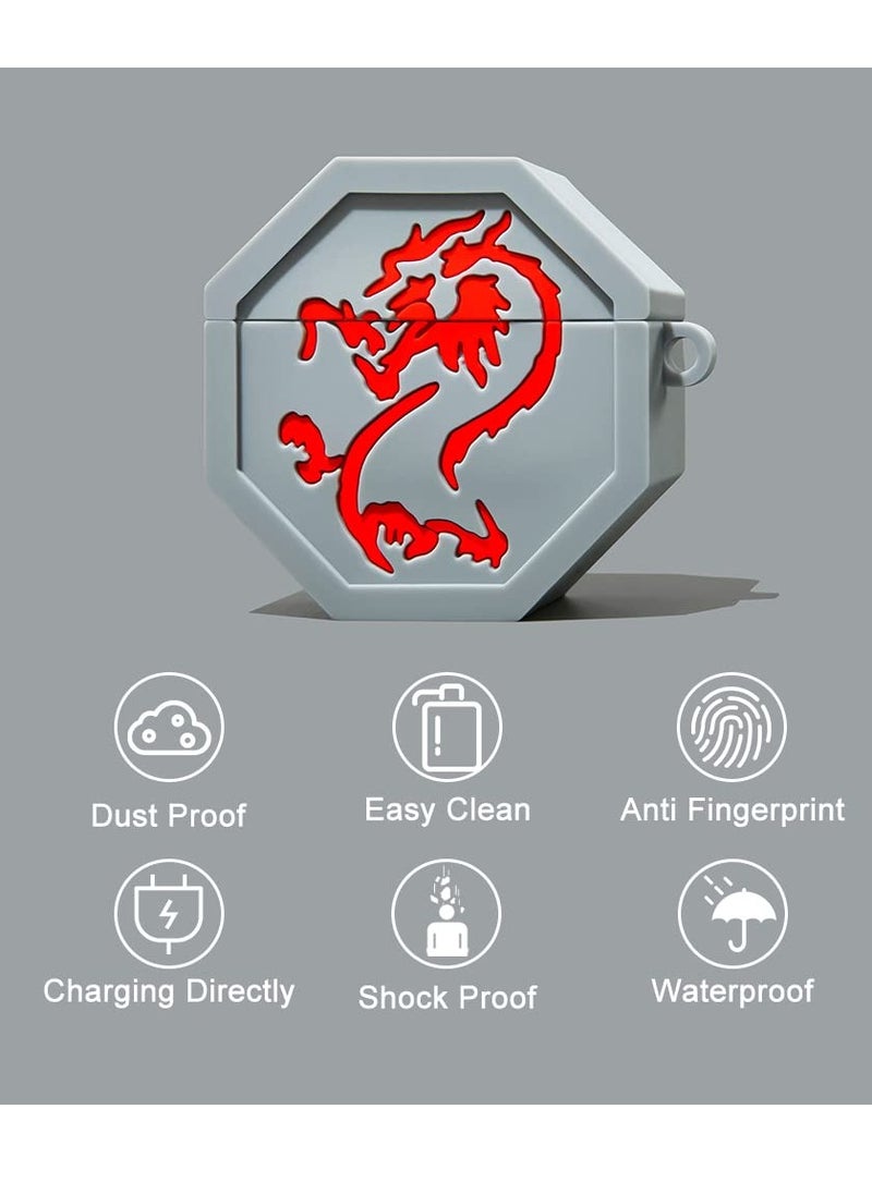 Excefore - Silicone Airpods Pro 2nd Case Cover with Carabiner Keychain Hook,Cute Funny Unique 3D Anime Airpod Pro 2 Case,Shockproof Protective Skin Case Cover Support Wireless Charging-Tailsman - Image 1