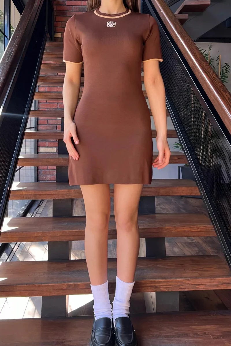 Gülseli Ribbed Casual Dress