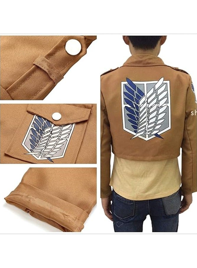 Cosplay Jacket Japanese Anime Brown Coat for Women and Man, Brown - Image 3