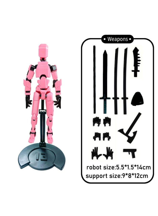 3rd Lucky DIY Doll 3D Printed Toy 13 Joints Movable Full Body Activity Stress Relief Toy Plastic Material From Guangdong-Color:Bracket Powder Black Joint Man  - Image 1