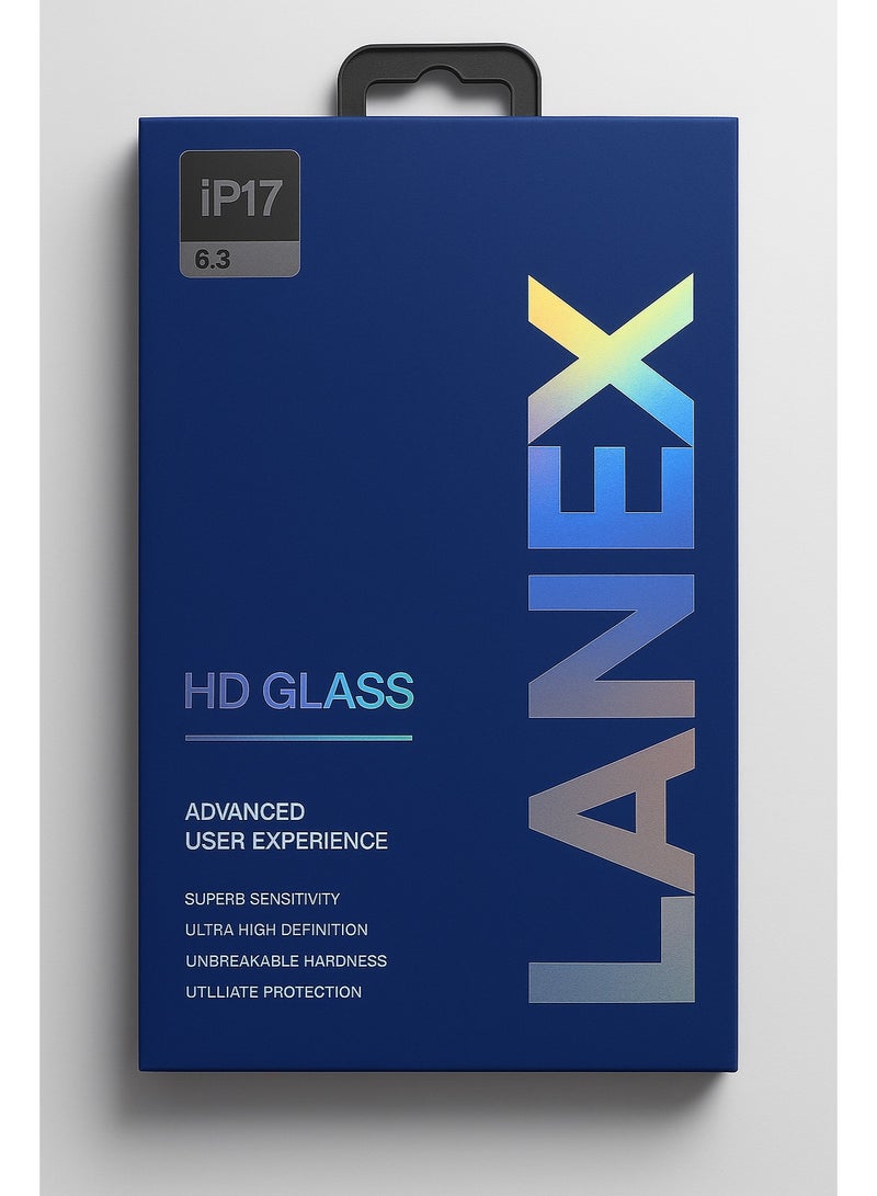 لانيكس اسكرينة LANEX HD Glass لهاتف iPhone 17 مقاس 6.3 بوصة – حماية فائقة، وضوح عالي، ضد الكسر والخدوش - Image 2