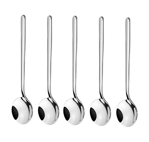 SZLFSX 10 Pack Espresso spoons 18/10 Stainless Steel Teaspoons Set for Coffee Sugar Dessert Cake Ice Cream Soup Antipasto Cappuccino, 5.3 Inch Silver - Image 1
