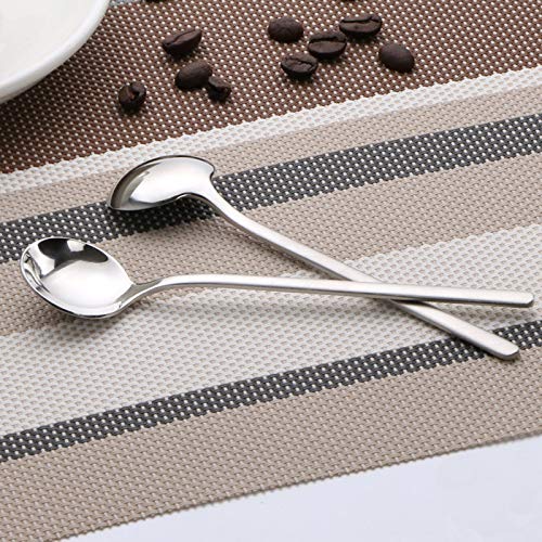 SZLFSX 10 Pack Espresso spoons 18/10 Stainless Steel Teaspoons Set for Coffee Sugar Dessert Cake Ice Cream Soup Antipasto Cappuccino, 5.3 Inch Silver - Image 3