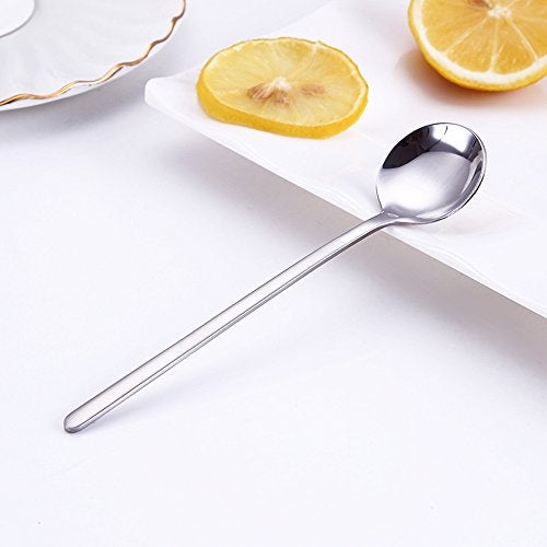 SZLFSX 10 Pack Espresso spoons 18/10 Stainless Steel Teaspoons Set for Coffee Sugar Dessert Cake Ice Cream Soup Antipasto Cappuccino, 5.3 Inch Silver - Image 4