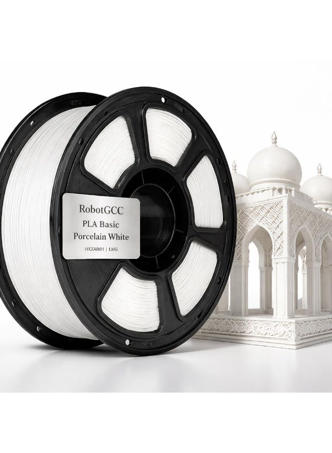 RobotGCC PLA Porcelain White 3D Printer Filament 1.75mm 1KG, Easy Printing Material with Smooth Extrusion, Low Warping, Strong Layer Adhesion for FDM 3D Printers, Models and Prototypes - Image 4