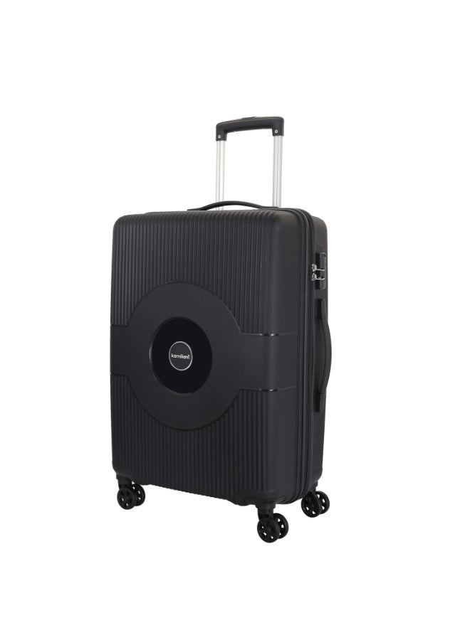 Kamiliant Polypropylene KAM Double 8 Spinner Wheels Hard Shell Suitcase Might DW SP79CM Black,Large