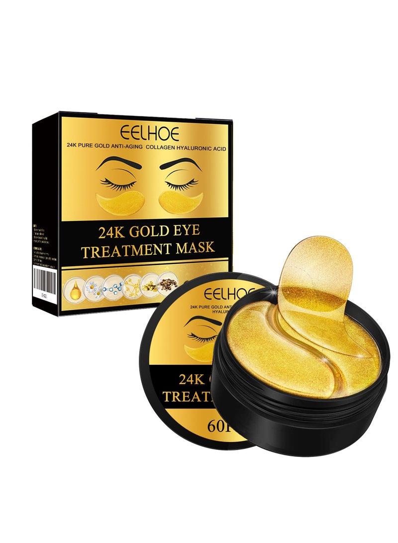 EELHOE Eye Gel Patch, Eye Mask Patches, Brightening Hydrogel Eye Patch, Gold Eye Mask, Revitalizing Hydration & Firming Care for Delicate Under-Eye Skin (60 PCs/Box) - Image 1