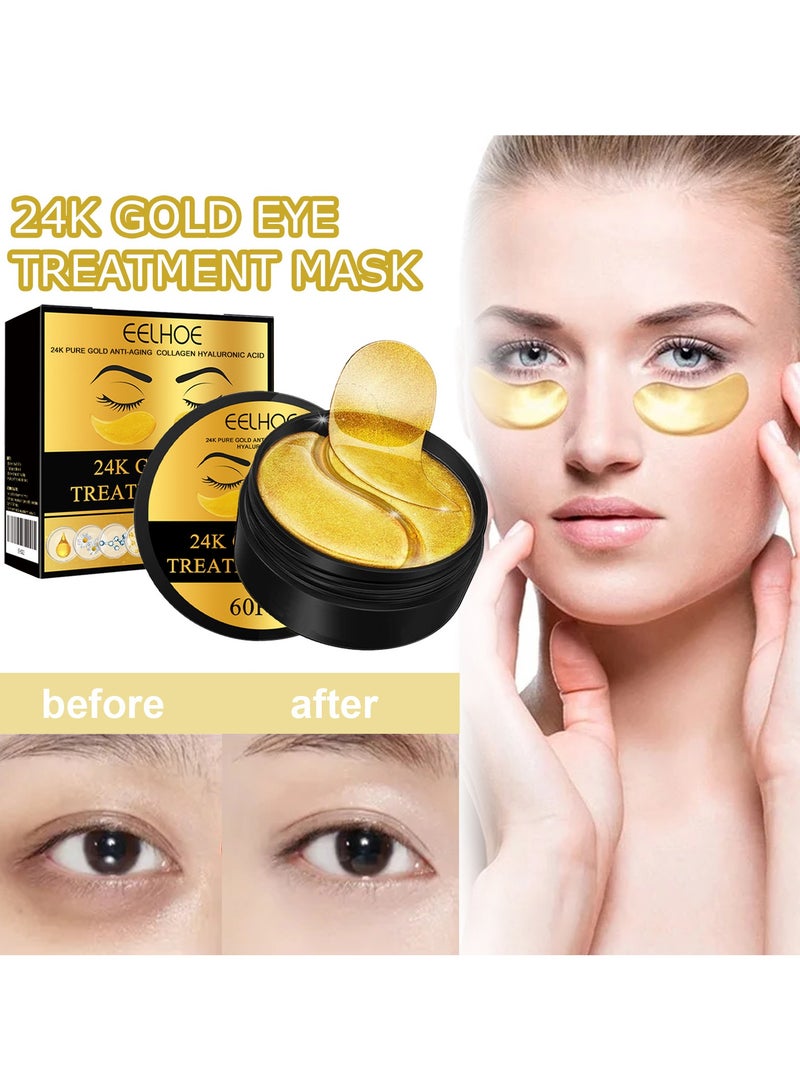 EELHOE Eye Gel Patch, Eye Mask Patches, Brightening Hydrogel Eye Patch, Gold Eye Mask, Revitalizing Hydration & Firming Care for Delicate Under-Eye Skin (60 PCs/Box) - Image 3