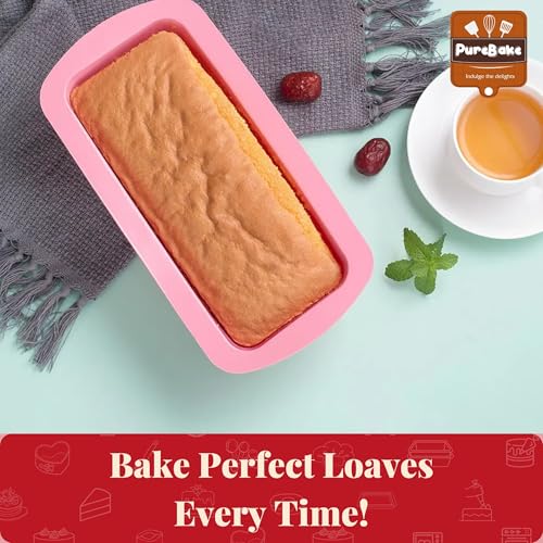 PureBake Silicone Bread & Loaf Pan Mould, BPA-Free, Microwave & Oven Safe, Dishwasher Friendly, Safe for Baking, Random Color, Perfect for Muffins & Cupcakes (1 Pcs Random Colour) - Image 3