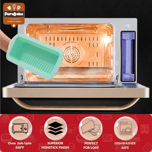 PureBake Silicone Bread & Loaf Pan Mould, BPA-Free, Microwave & Oven Safe, Dishwasher Friendly, Safe for Baking, Random Color, Perfect for Muffins & Cupcakes (1 Pcs Random Colour) - Image 2