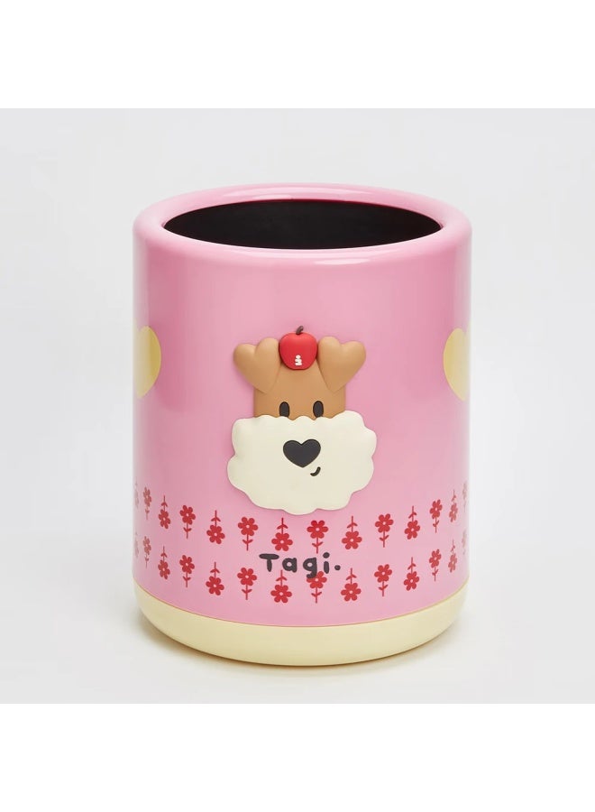 Tagi. Tagi "popcorn" Polka Dot Floral Storage Cylinder Large Capacity Double-layer Separation Storage Basket - Floral Heart - Image 1
