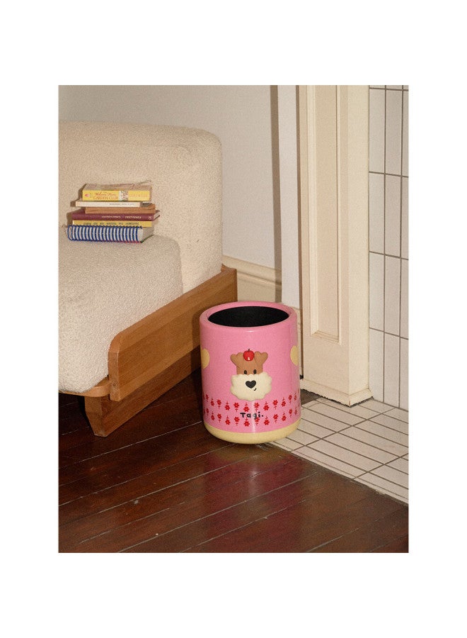 Tagi. Tagi "popcorn" Polka Dot Floral Storage Cylinder Large Capacity Double-layer Separation Storage Basket - Floral Heart - Image 2