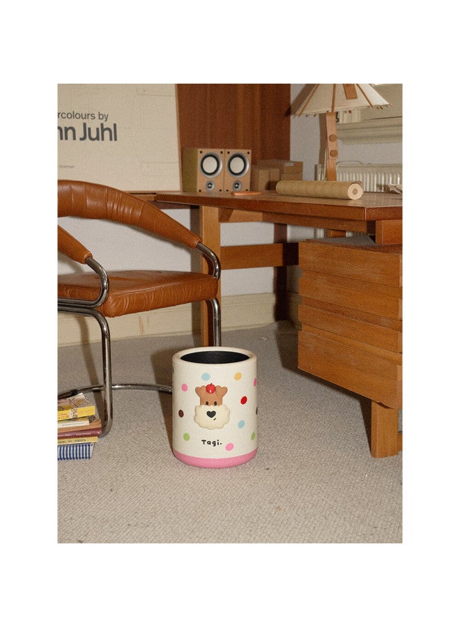 Tagi. Tagi "popcorn" Polka Dot Floral Storage Cylinder Large Capacity Double-layer Separation Storage Basket - Floral Heart - Image 3