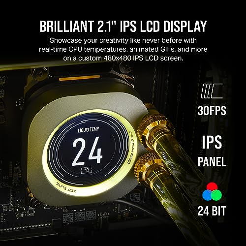 CORSAIR XC7 RGB Elite LCD CPU Water Block - 480x480 IPS LCD Screen - 31 RGB LEDs - USB-C - Fits Intel® LGA 1700, AMD® AM5 and Older - Stealth Gray - Image 5