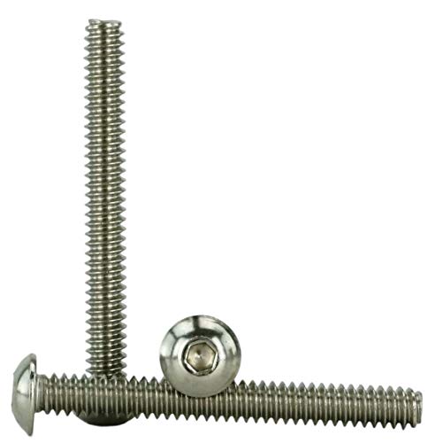 Chenango Supply Stainless #6-32 x (3/8" to 2" Available) Socket Button Head Cap Screws, Full Thread, Hex Drive, Stainless Steel 18-8, Machine Thread (6-32 x 1) - Image 4