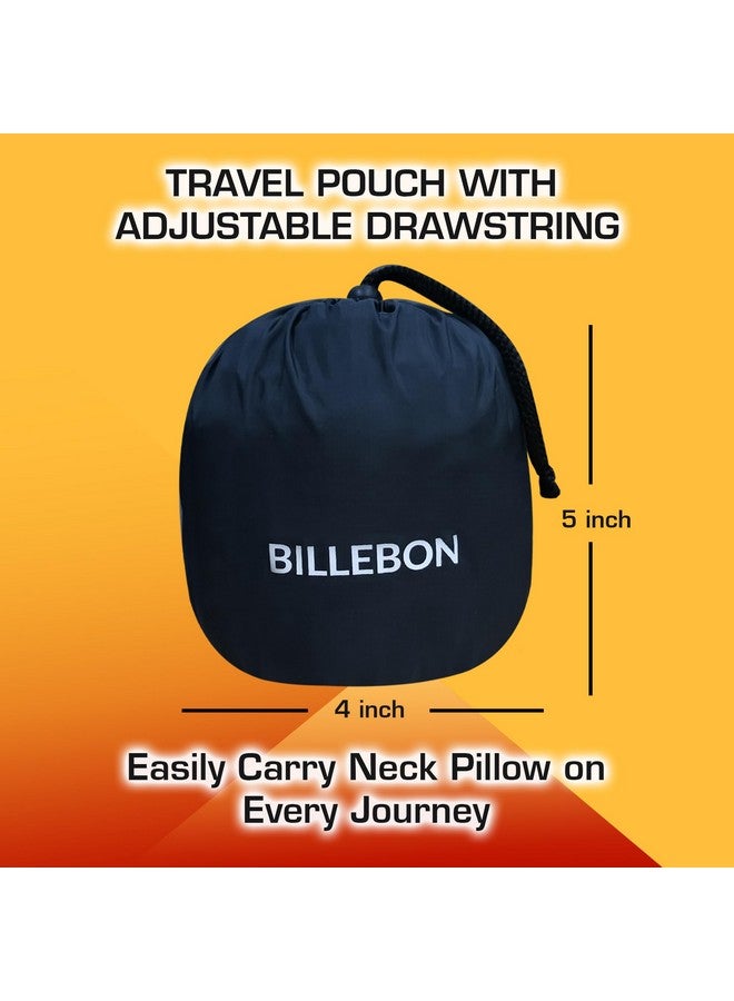 Billebon Ultrasoft Memory Foam Neck Pillow for Travel, Lightweight Comfortable & Breathable Cover, Airplane Travel Pillow Combo with Premium Eye Mask and Carry Bag. (Black) - Image 5