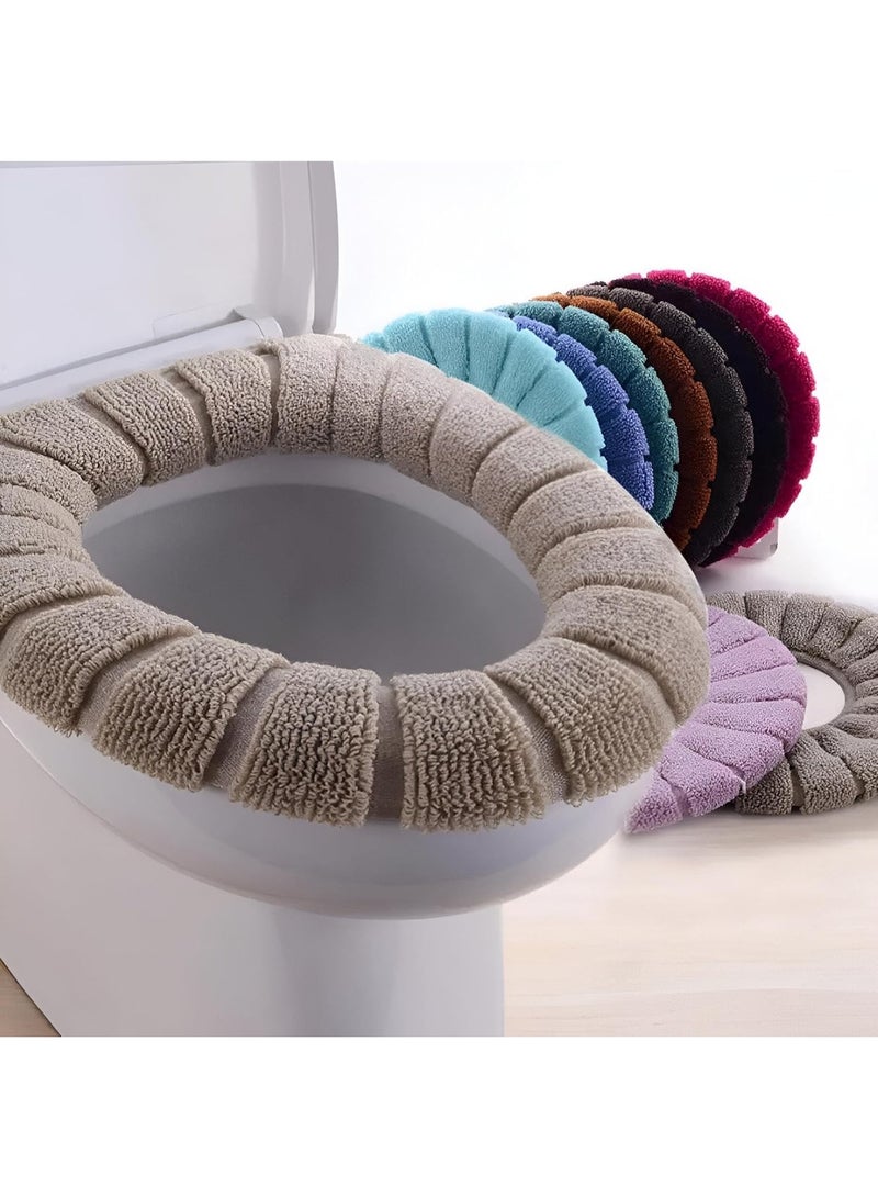 غطاء مقعد المرحاض الشتوي الدافئ - مصنوع من الجلد المتين - تركيب آمن بدون أدوات - تصميم عصري أنيق - لون عشوائي - Image 4