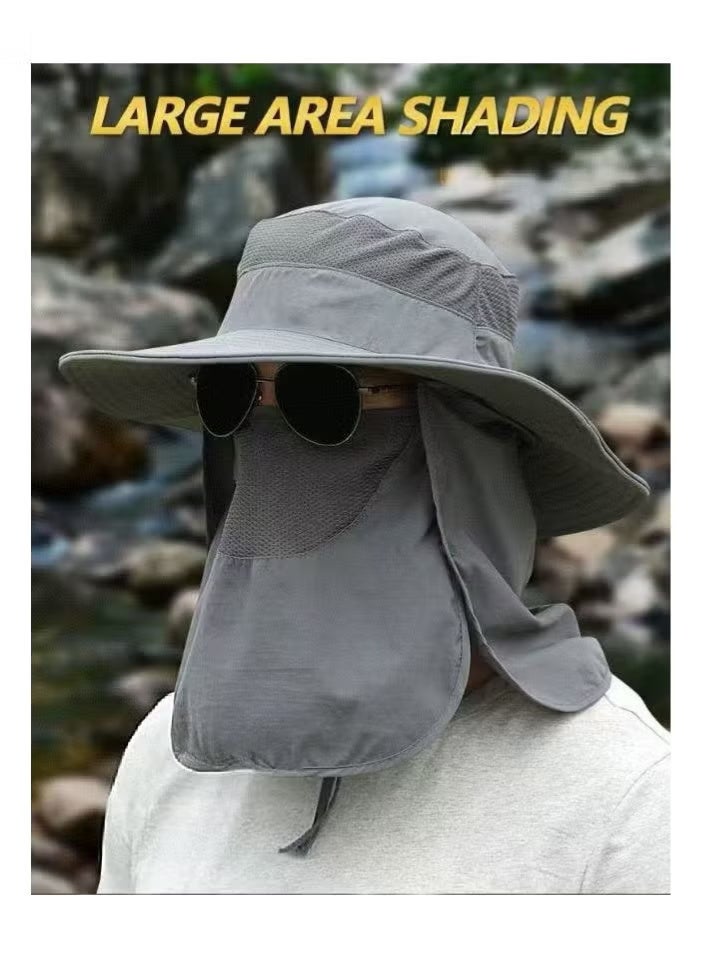 JUE-FISH Sun Hats for Men Women Fishing Hat UPF 50+ Breathable Wide Brim Bucket Hats Summer UV Protection Safari Hat with Neck Flap - Image 5