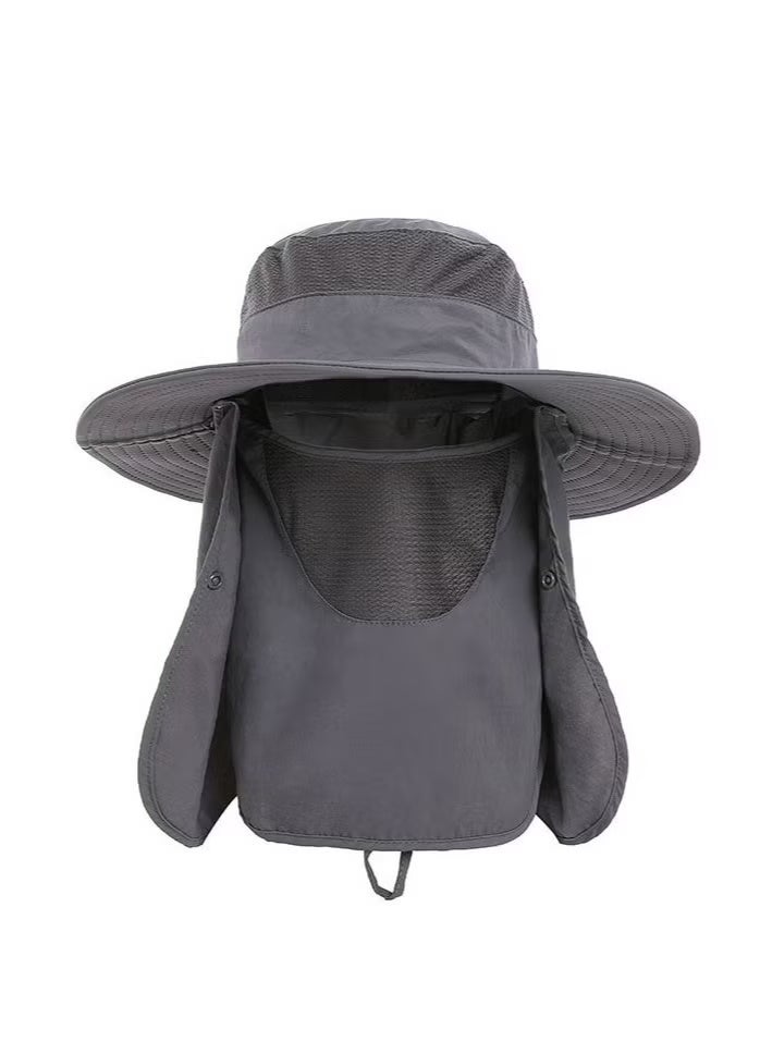 JUE-FISH Sun Hats for Men Women Fishing Hat UPF 50+ Breathable Wide Brim Bucket Hats Summer UV Protection Safari Hat with Neck Flap - Image 1