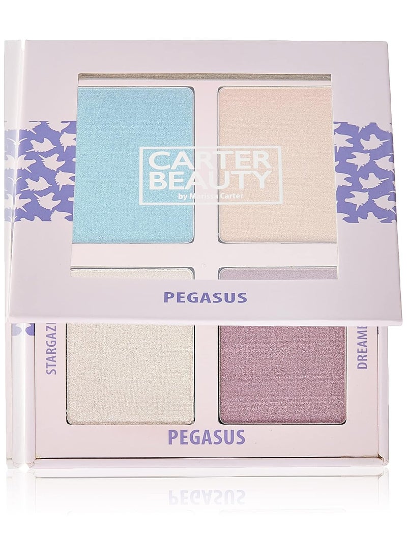 Carter Beauty Carter Beauty Mini Highlighter Palette | Long Lasting Makeup | Shimmer & Matte Shades (Pegasus) 