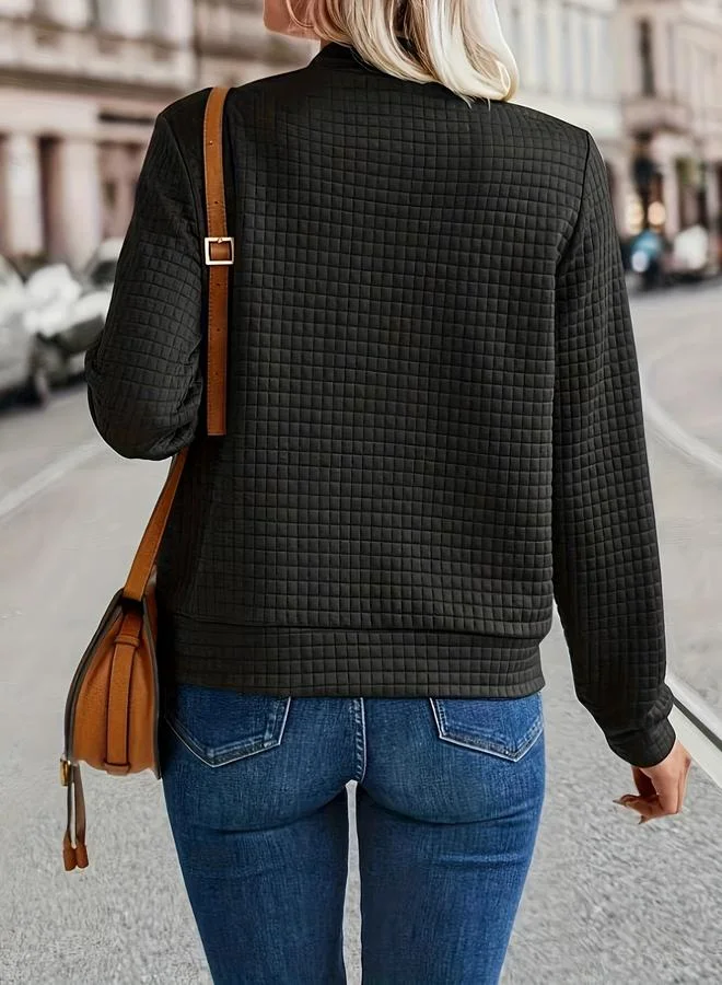 تايك تو جاكيت بأكمام طويلة بسحاب ومزخرف