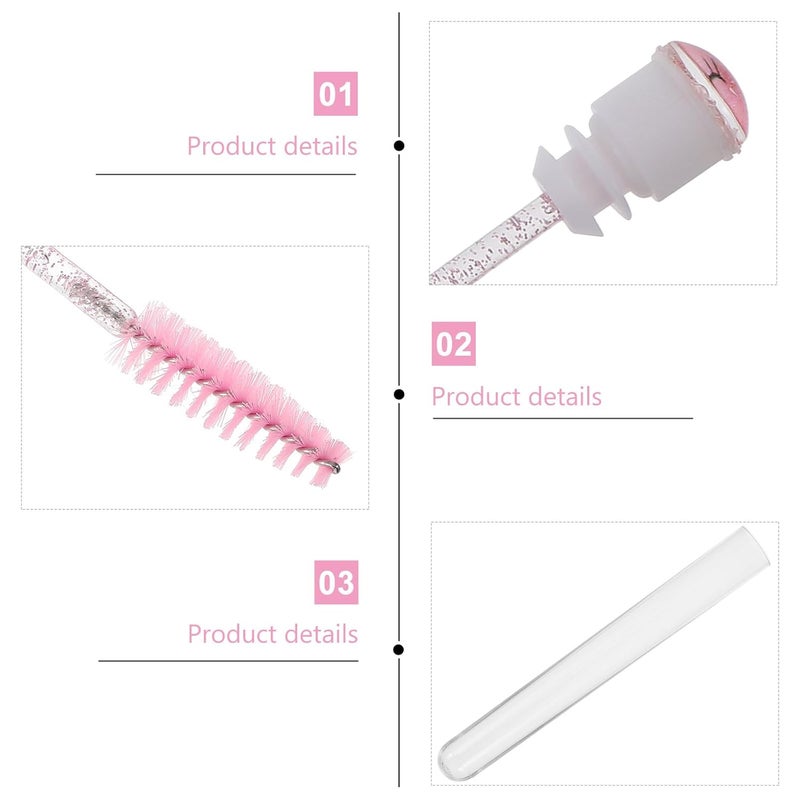 FAVOMOTO Disposable Eyelash Brush Mascara Wands 10pcs Pink Rhinestone Design Makeup Eyelash Brush for Women Professional Eye Makeup Tools - Image 3