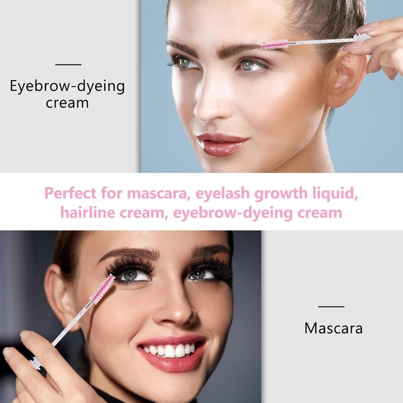 FAVOMOTO Disposable Eyelash Brush Mascara Wands 10pcs Pink Rhinestone Design Makeup Eyelash Brush for Women Professional Eye Makeup Tools - Image 4