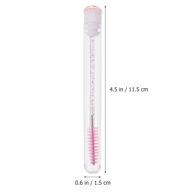 FAVOMOTO Disposable Eyelash Brush Mascara Wands 10pcs Pink Rhinestone Design Makeup Eyelash Brush for Women Professional Eye Makeup Tools - Image 2