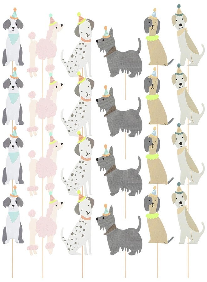 LLOUSSAK 24PCS Pet Dog Cupcake Toppers, Pet Dog Themed Birthday Party Supplies, Baby Shower Party Decorations, Dogs Face Cake Toppers, Puppy Theme Birthday Party Decorations Supplies for Toddler - Image 1