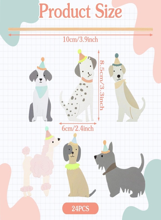 LLOUSSAK 24PCS Pet Dog Cupcake Toppers, Pet Dog Themed Birthday Party Supplies, Baby Shower Party Decorations, Dogs Face Cake Toppers, Puppy Theme Birthday Party Decorations Supplies for Toddler - Image 2