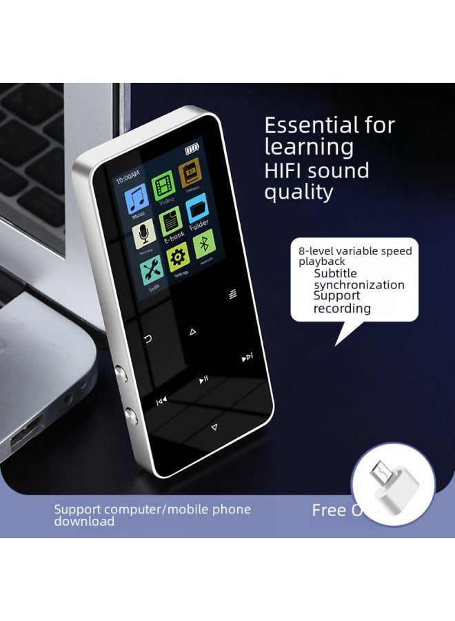 Student Metal Touch Keys Bluetooth MP3 Mini Walkman Music Player Mp4 English External Plug-in Card-Body Color:Blue 【metal Card + Bluetooth】】-Memory Capacity:4gb With Fm 【headphones + Data Cable + Packaging】 - Image 4