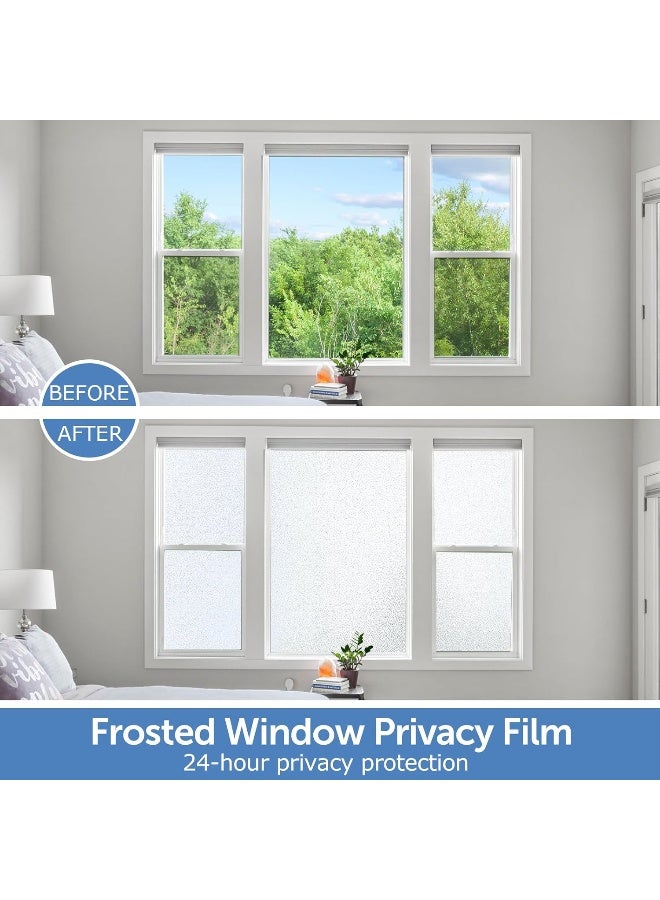 HIDBEA Frosted Window Privacy Film - Non Adhesive Static Cling glass Stickers Sun UV Blocking Heat Control Door Covering Decals for Home Office(17.5 x 78.7 Inch) - Image 2