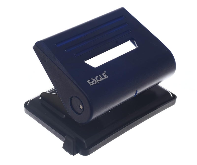 Eagle Two-Hole Iron Punch, Metal, Blue, 25 Sheets Capacity - Image 2