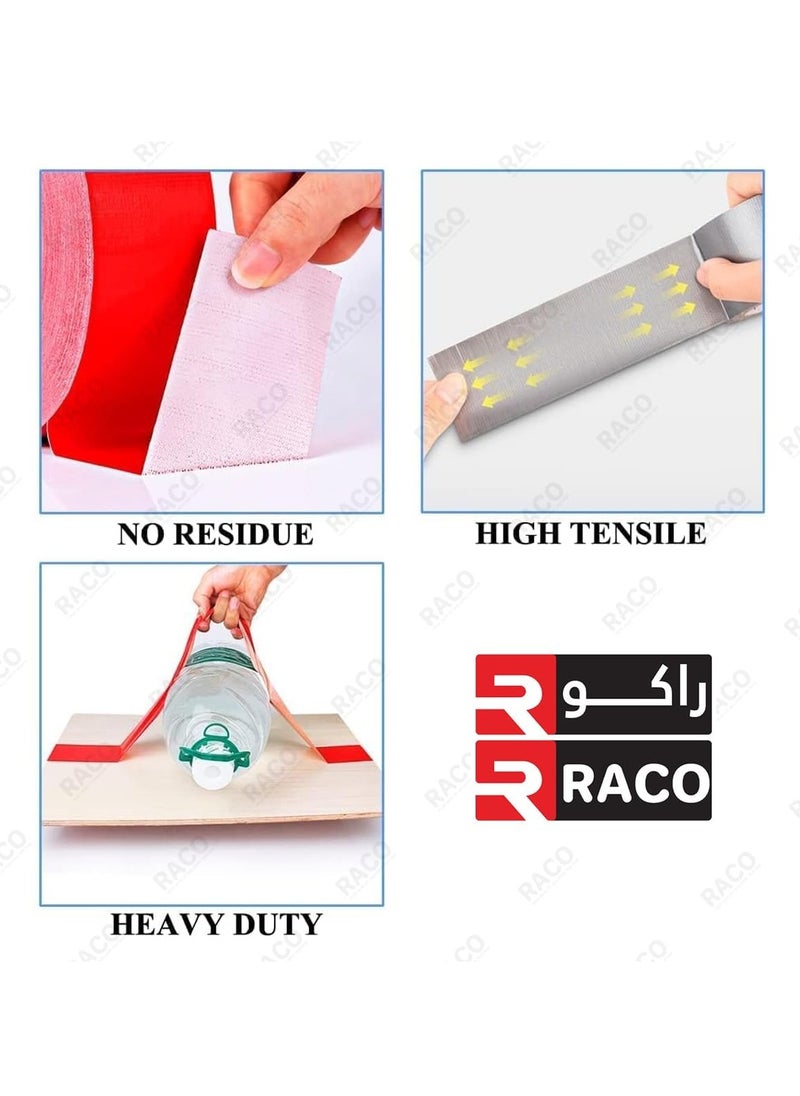 RACO RACO Duct/Cloth Tapes Strong Adhesive Tape for Sealing, Patching, Securing Cables and Labelling, Heavy Duty Tape for Indoor & Outdoor Use 50mmx25M (Red)  - Image 3