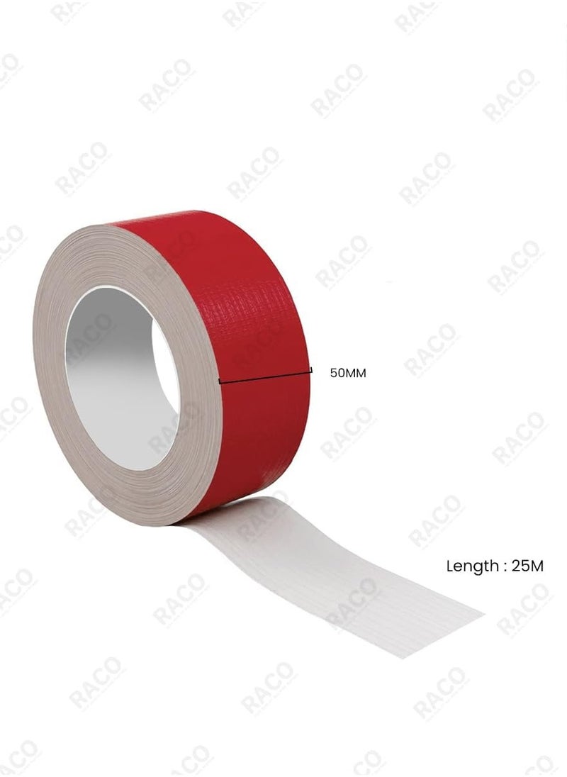 RACO RACO Duct/Cloth Tapes Strong Adhesive Tape for Sealing, Patching, Securing Cables and Labelling, Heavy Duty Tape for Indoor & Outdoor Use 50mmx25M (Red)  - Image 4