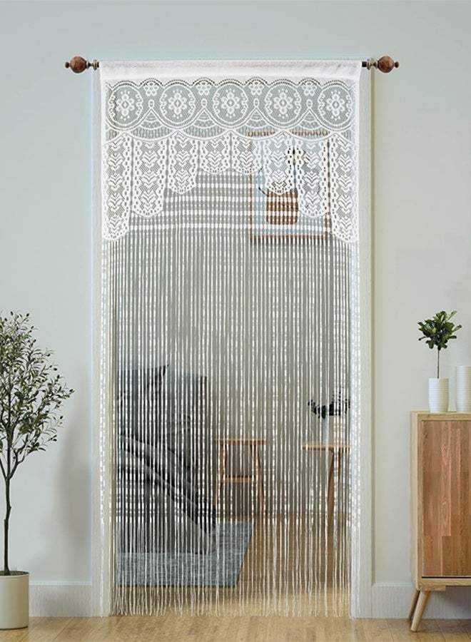 DUNISO 2-Piece Door String Curtain, Boho Doorway Window Curtains for Wall Divider, Cute Strip Tassel Curtain for Wedding, Coffee House, Restaurant Parts,White (1m*2m) - Image 4