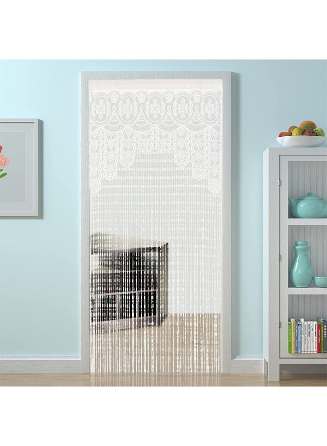 DUNISO 2-Piece Door String Curtain, Boho Doorway Window Curtains for Wall Divider, Cute Strip Tassel Curtain for Wedding, Coffee House, Restaurant Parts,White (1m*2m) - Image 5
