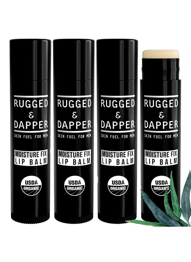 RUGGED & DAPPER RUGGED & DAPPER Lip Balm for Men | Certified Organic + Natural Ingredients | 4-Pack Set Protects Dry + Chapped Lips  - Image 1