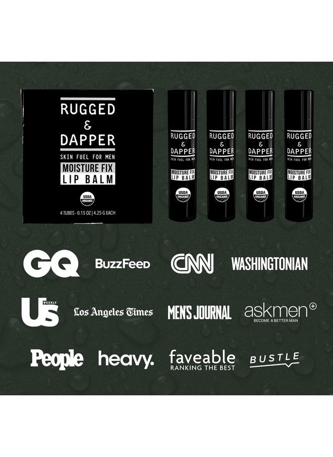 RUGGED & DAPPER RUGGED & DAPPER Lip Balm for Men | Certified Organic + Natural Ingredients | 4-Pack Set Protects Dry + Chapped Lips  - Image 5