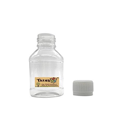 TRENDBOX Pack of 30-100ml Clear Empty PET Mini Storage Bottles Hard Plastic Durable Turn Screw Cover Cap Round Filling Liquid Rhinestones Water Container - Image 3