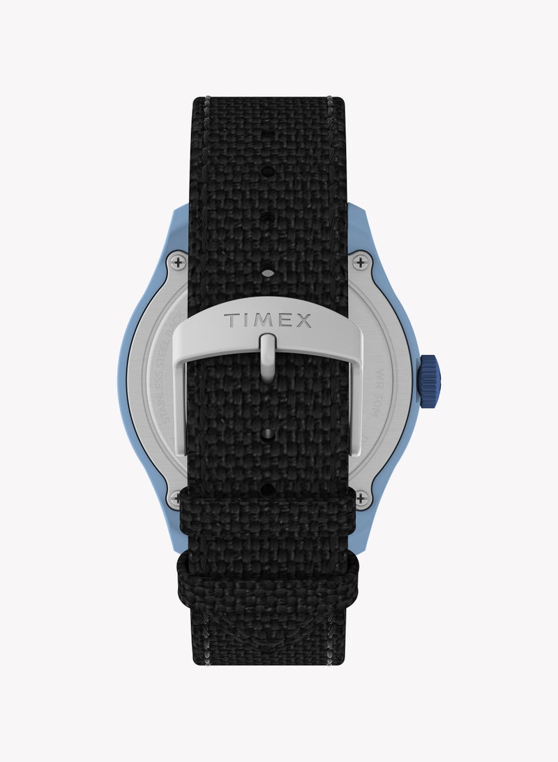 تيميكس ساعة تيميكس إكسبيديشن نورث ترابروك 43 ملم هيكل أزرق مينا أسود وحزام قماش rPET TW2W34300 للرجال - Image 2