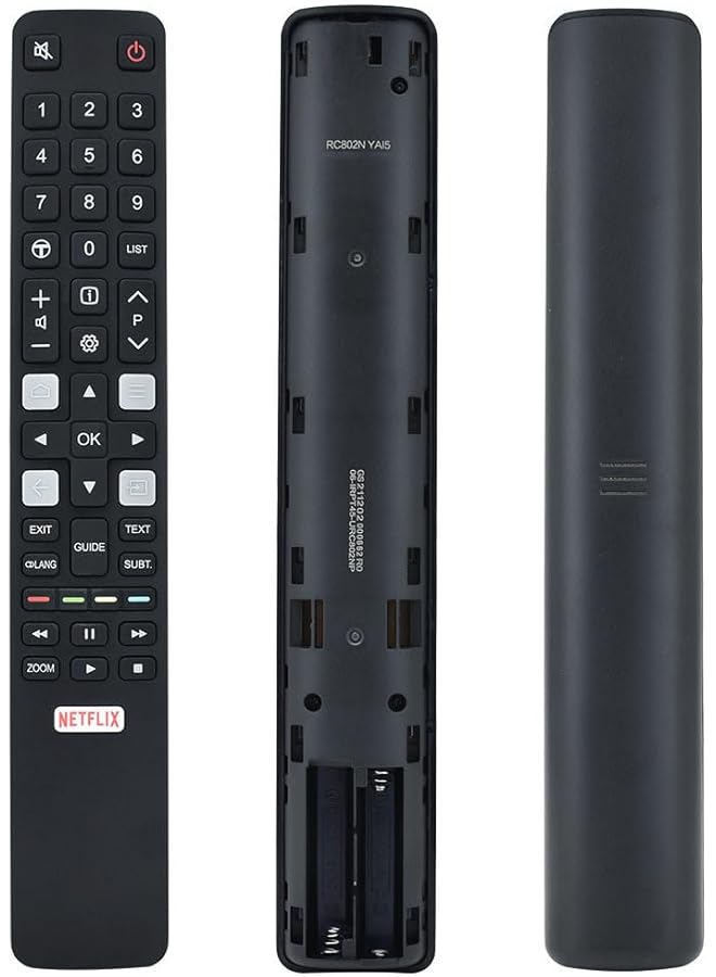 The Bros Remote Control Compatible with TCL Smart TV RC802N YUI4 YAI3 YAI4 YAI5 U55C7006 U65X9006 U75C7006 U55P6046 U60P6046 U49P6046 U43P6046 U65S990, Remote Control RC802N for TCL TV - Image 1