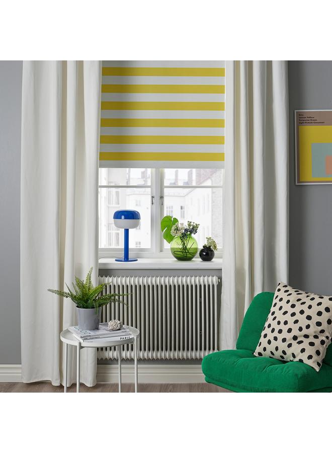 erorex Block-out roller blind, white yellow/striped, 80x195 cm - Image 4