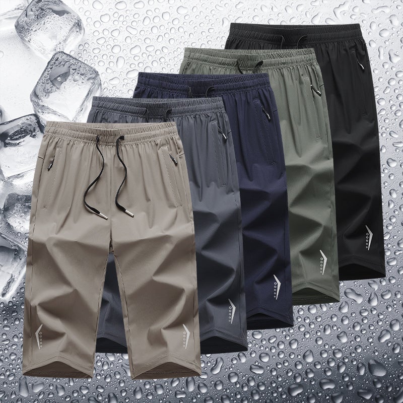 Sports Shorts Men'S 2025 Men'S Ice Silk Quick-Drying Capri Pants Breathable Running Fitness Casual Pants - Image 4