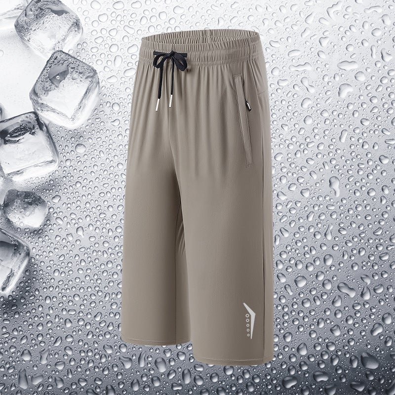 Sports Shorts Men'S 2025 Men'S Ice Silk Quick-Drying Capri Pants Breathable Running Fitness Casual Pants - Image 5
