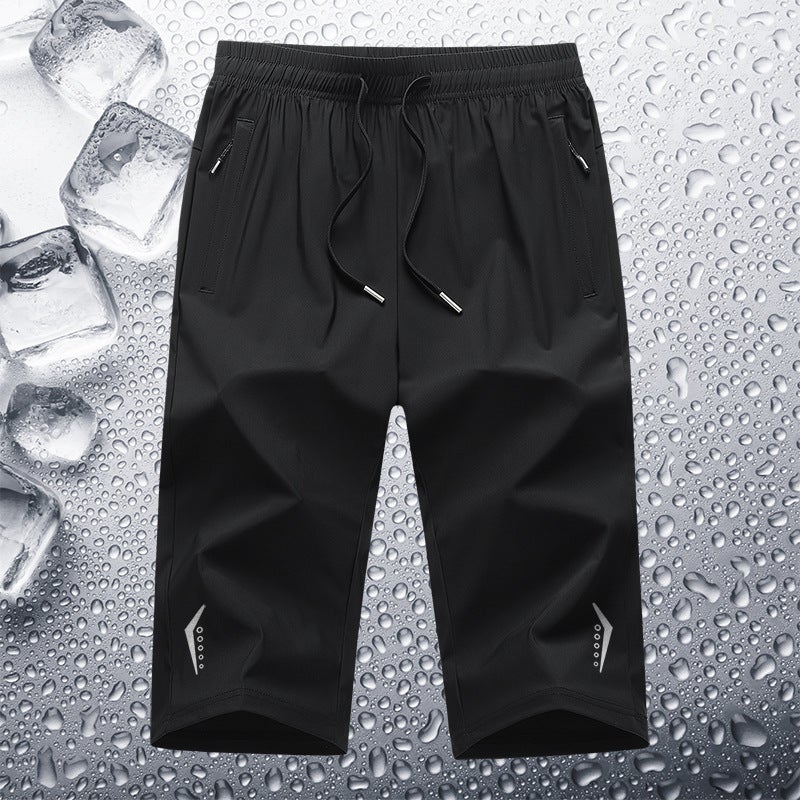 Sports Shorts Men'S 2025 Men'S Ice Silk Quick-Drying Capri Pants Breathable Running Fitness Casual Pants - Image 2
