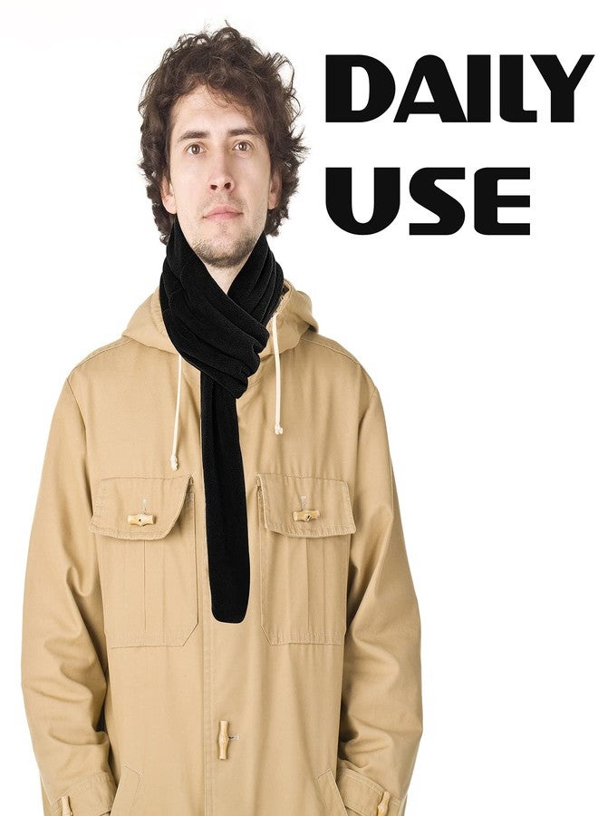 Obacle Scarf for Men Women for Winter Cold Weather Neck Scarf Quick Wear (Black) - Image 5